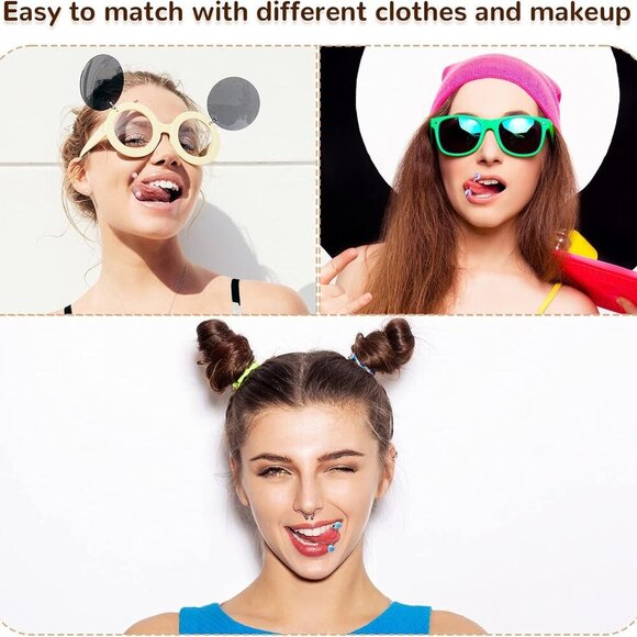 200 Pcs Tongue Nipple Rings Stainless Steel Acrylic Body Jewelry Variety - Picture 4 of 7